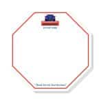 Custom Adhesive Die Cut Pad | 4" x 4" | 50 Sheet | Octagon Shape