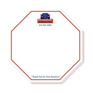 Custom Adhesive Die Cut Pad | 4" x 4" | 50 Sheet | Octagon Shape