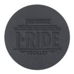 Custom Black Leather Coaster | Circle | 3 7/8" dia. | Debossed