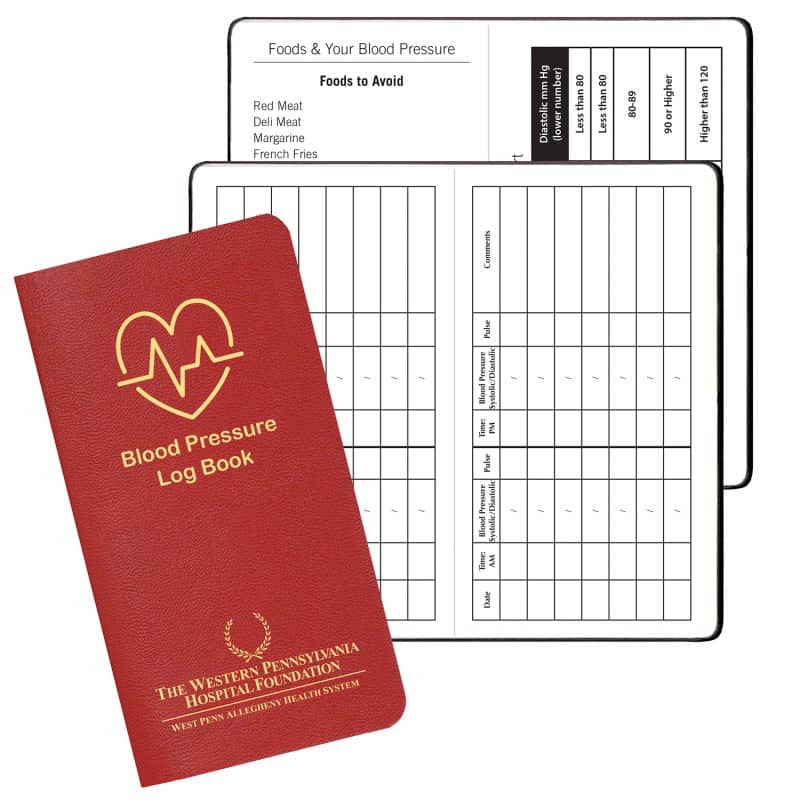 Custom Blood Pressure Log Book w/ Leatherette Cover