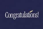 Custom Blue Congratulations Everyday Note Card (3 1/2"x5")