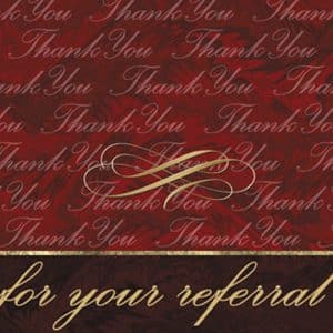Custom Burgundy Marble Referral Business Everyday Note Card (3 1/2"x5")
