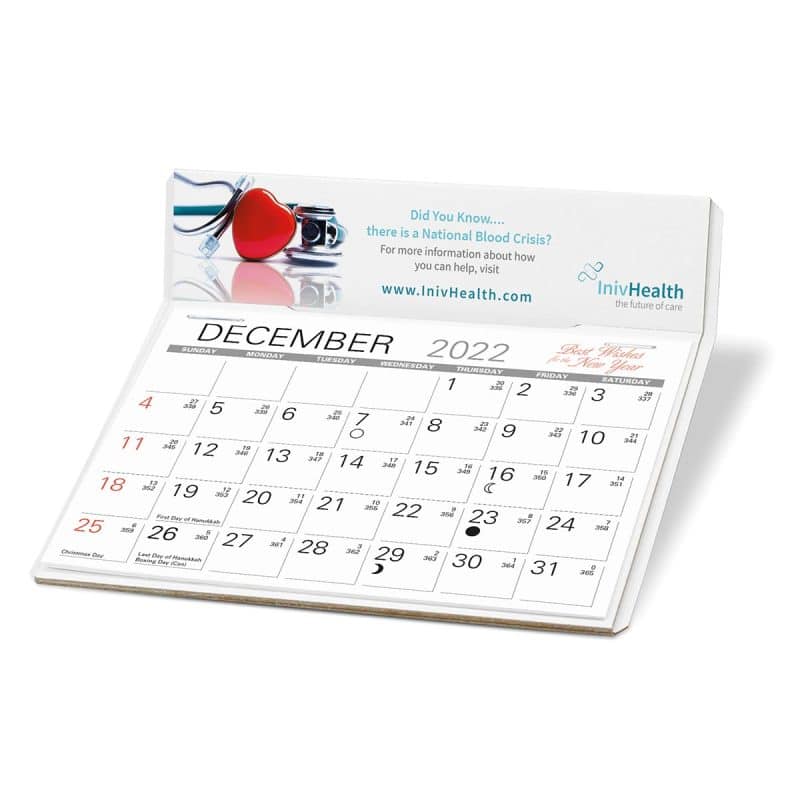 Custom Charter 4-Color Desk Calendar