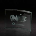 Custom Chronicle Large Jade Glass Award - 2