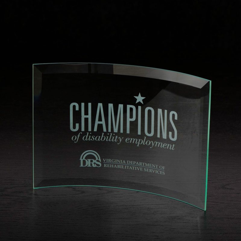 Custom Chronicle Large Jade Glass Award - 2