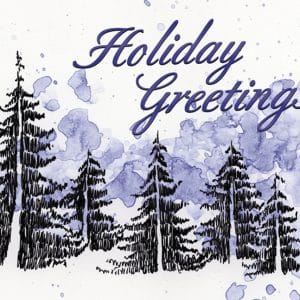 Custom Classic-Forest Illustration Holiday Greeting Card