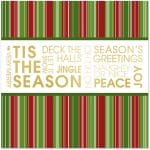 Custom Classic-Green & Gold Stripes Holiday Greeting Card