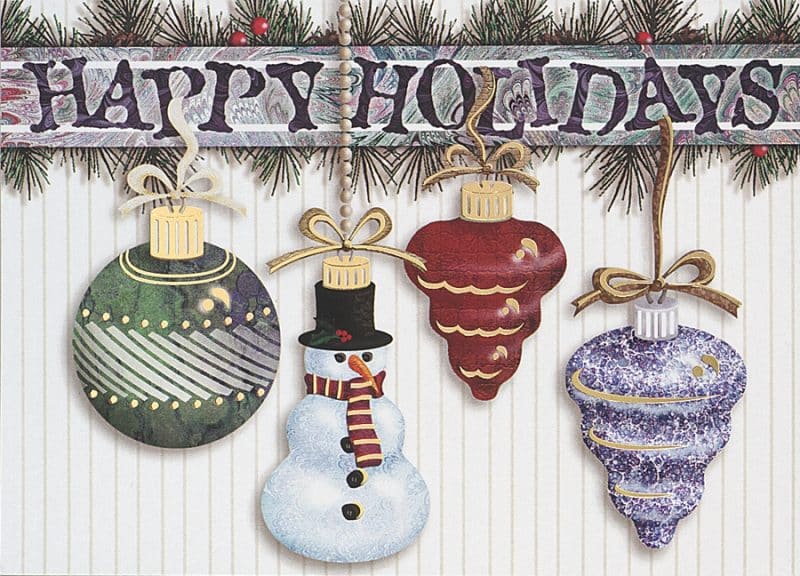 Custom Classic-Hanging Ornaments Holiday Greeting Card