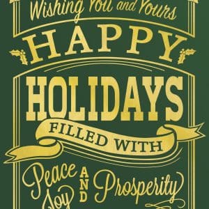 Custom Classic-Happy Holidays Vintage Holiday Greeting Card