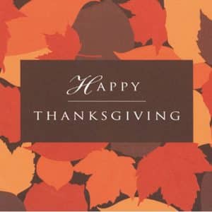 Custom Classic-Happy Thanksgiving Leaves Greeting Card
