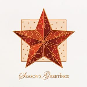 Custom Classic-Raised Relief Ornamental Star Holiday Greeting Card (5"x7")