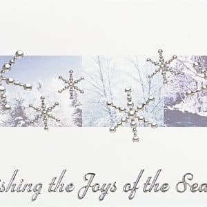 Custom Classic-Silver Snowflakes Holiday Greeting Card