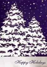 Custom Classic-Snow Covered Trees Holiday Greeting Card