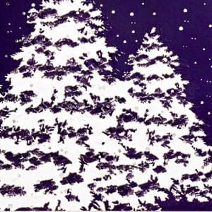 Custom Classic-Snow Covered Trees Holiday Greeting Card