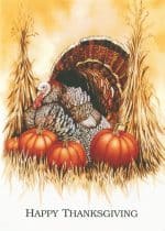 Custom Classic Thanksgiving Turkey & Pumpkin Holiday Greeting Card