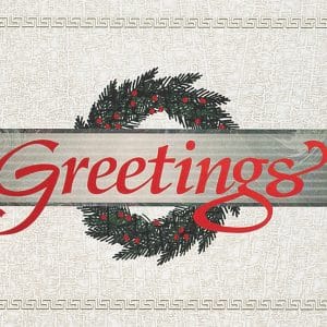 Custom Classic-Wreath Greetings Holiday Greeting Card