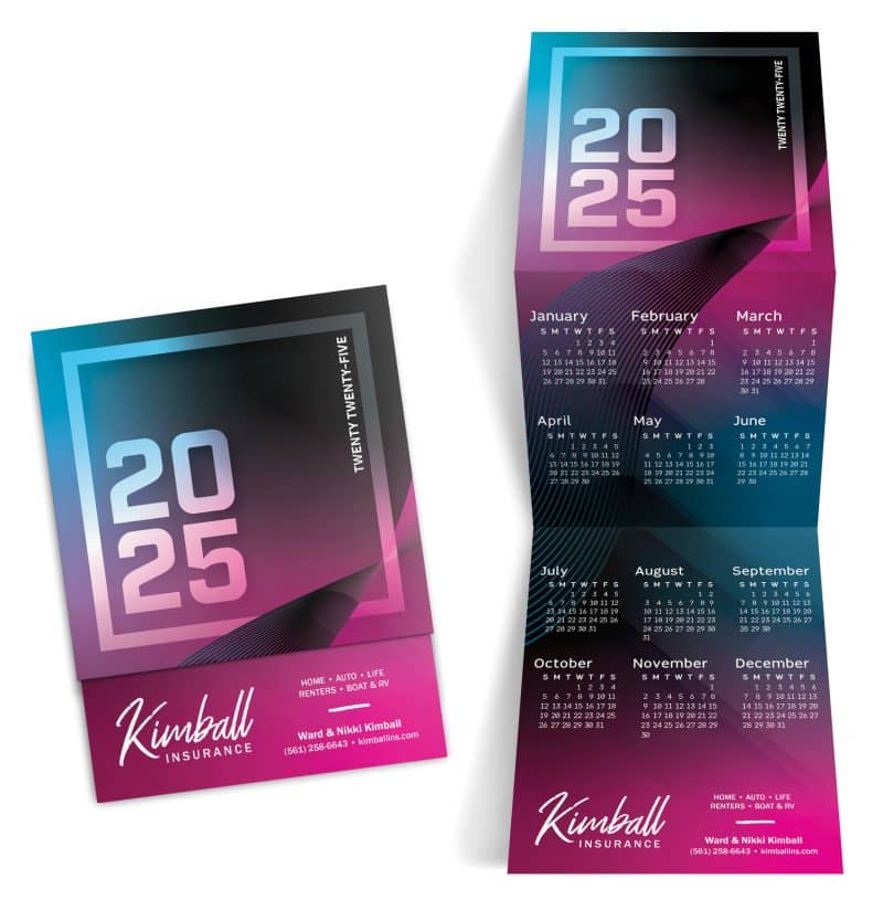 Custom Color Blocks Trifold Calendar