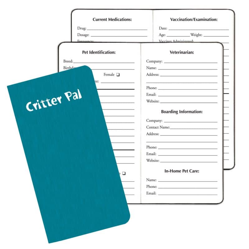 Custom Critter Pal-Pet Information Journal/ Shimmer Covers - 1