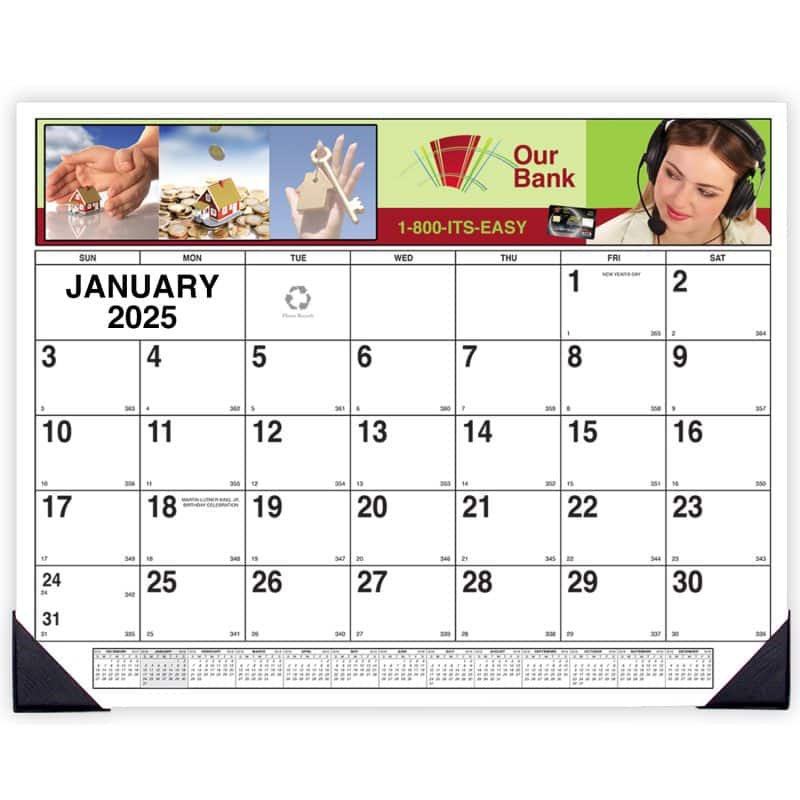 Custom Custom 4 Color Desk Pad Calendar