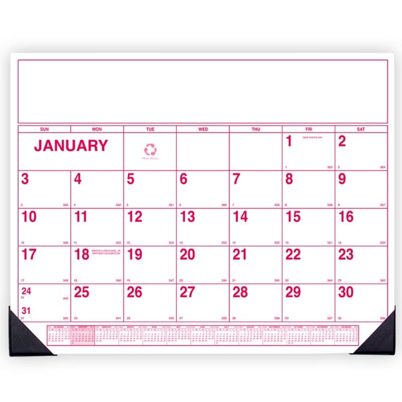 Custom Custom Desk Pad Calendar (1 Color) - 17"x22" - 2