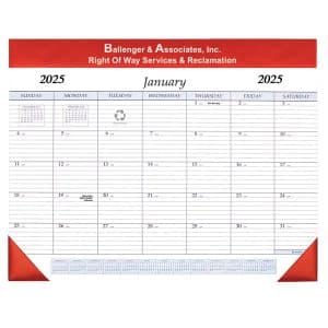Custom Desk Pad Calendar w/ Leatherette Header