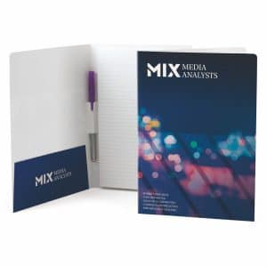 Custom Digital Print Mini Padfolio w/Pen Holder