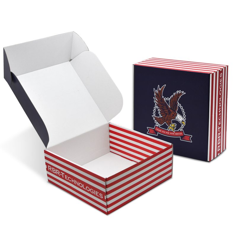 Custom E-flute Full Color Custom Mailer Boxes - 9.5" x 9.5" x 4"