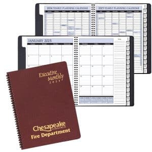 Custom Executive Monthly Planner w/ Leatherette Cover