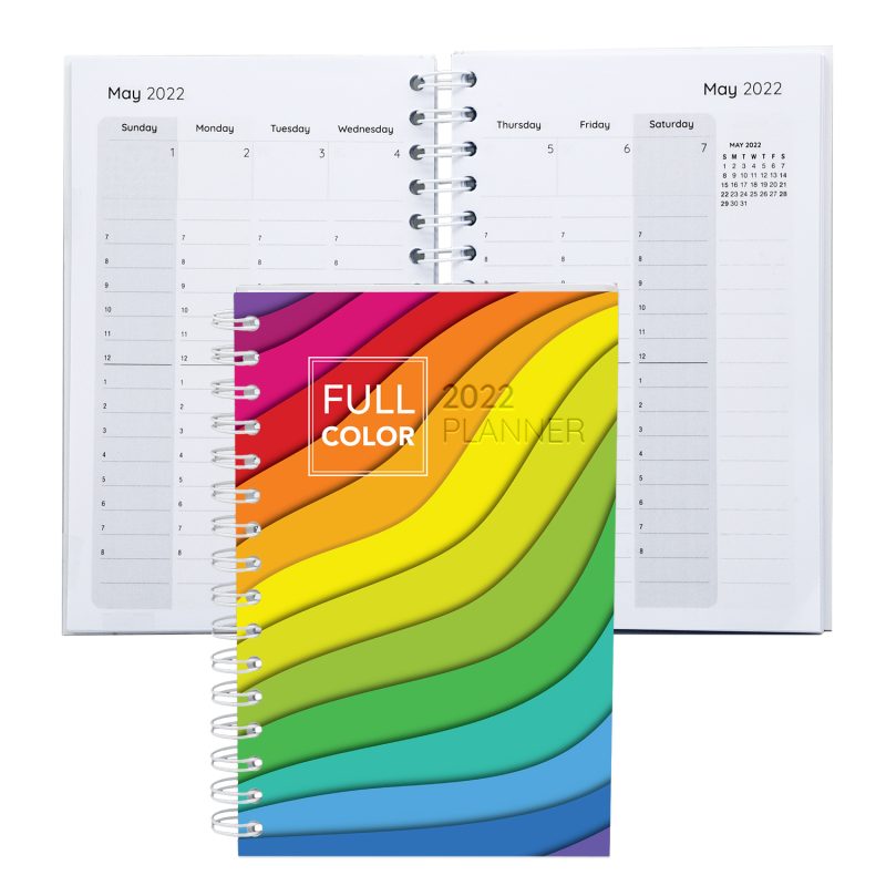 Custom Full Color Spiral Weekly Planner notebook 5.25" x 8.25" - 1