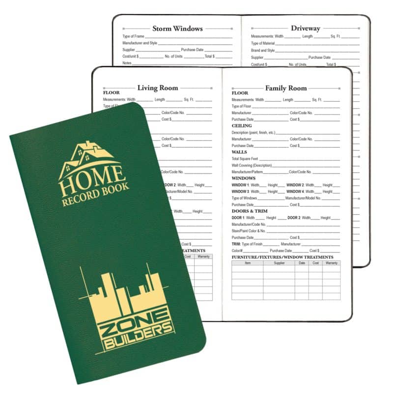 Custom Home Record Book w/ Leatherette Cover
