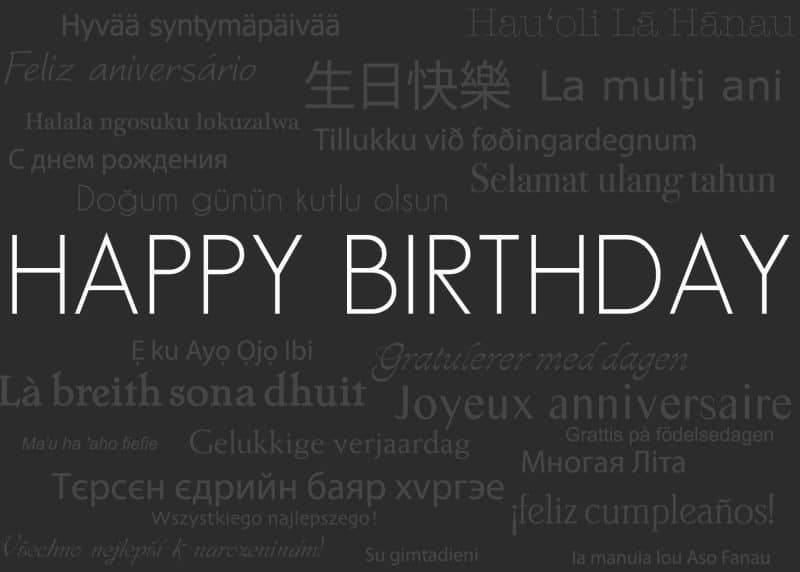 Custom Horizontal Black Happy Birthday Everyday Greeting Card (5"x7")