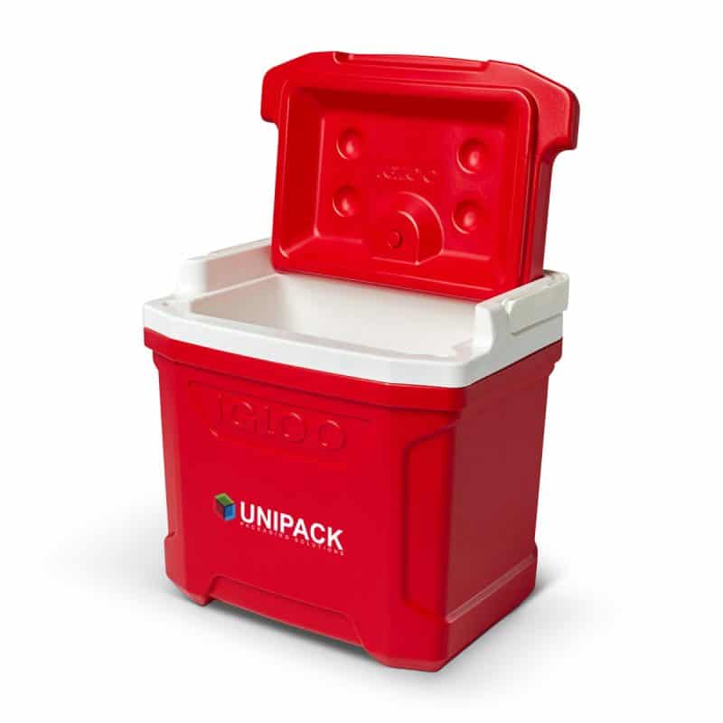 Custom Igloo® Profile II 16 Qt Cooler - White-Red Star - 4