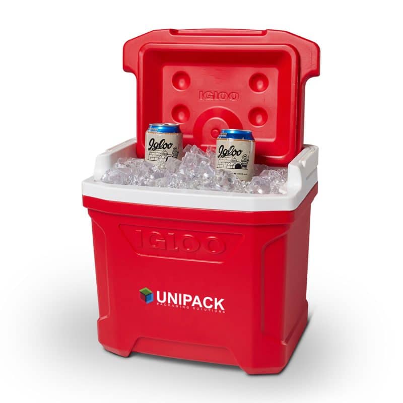 Custom Igloo® Profile II 16 Qt Cooler - White-Red Star - 5