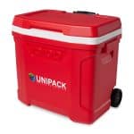 Custom Igloo® Profile II 28 Qt Roller Cooler - White-Red Star - 4