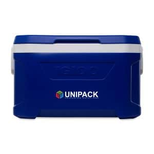 Custom Igloo® Profile II 50 Qt Cooler - White-Majestic Blue