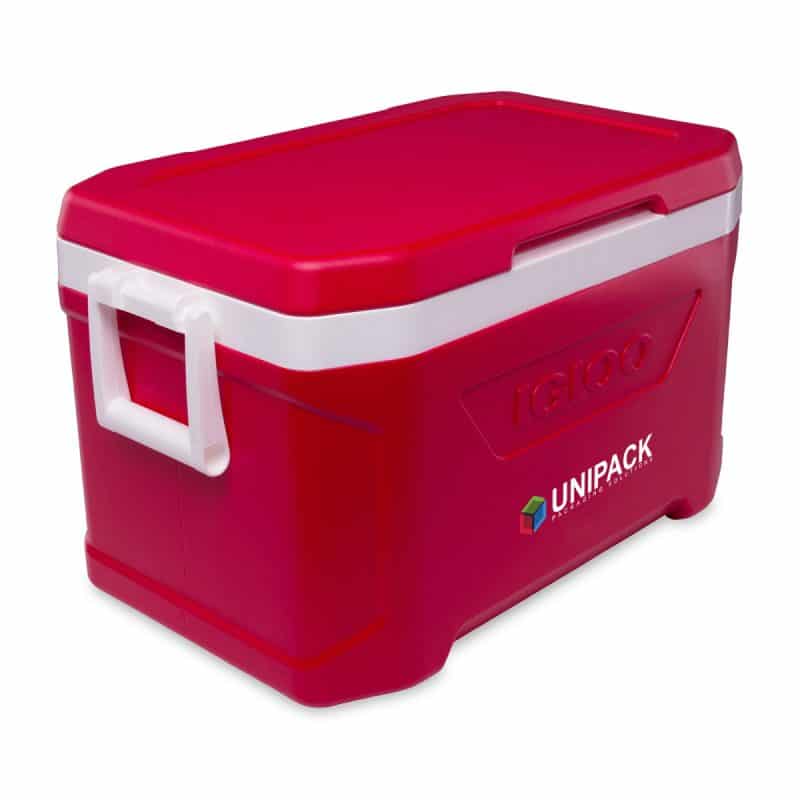 Custom Igloo® Profile II 50 Qt Cooler - White-Red Star - 4
