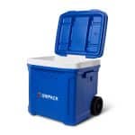 Custom Igloo® Profile II 60 Qt Roller Cooler - White-Majestic Blue - 4