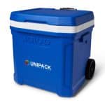 Custom Igloo® Profile II 60 Qt Roller Cooler - White-Majestic Blue - 6
