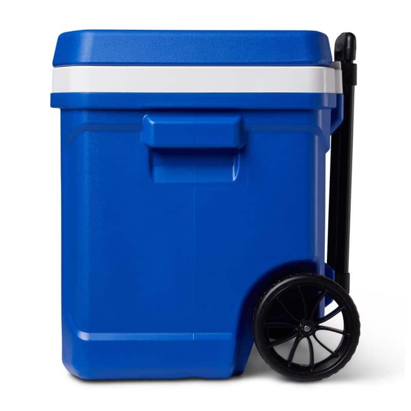 Custom Igloo® Profile II 60 Qt Roller Cooler - White-Majestic Blue - 8