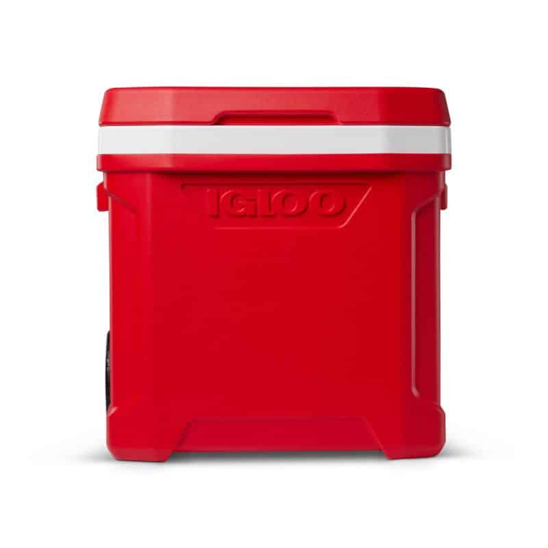 Custom Igloo® Profile II 60 Qt Roller Cooler - White-Red Star - 1