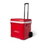 Custom Igloo® Profile II 60 Qt Roller Cooler - White-Red Star - 5