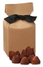 Custom Kraft Gift Box w/Cocoa Dusted Truffles - 1