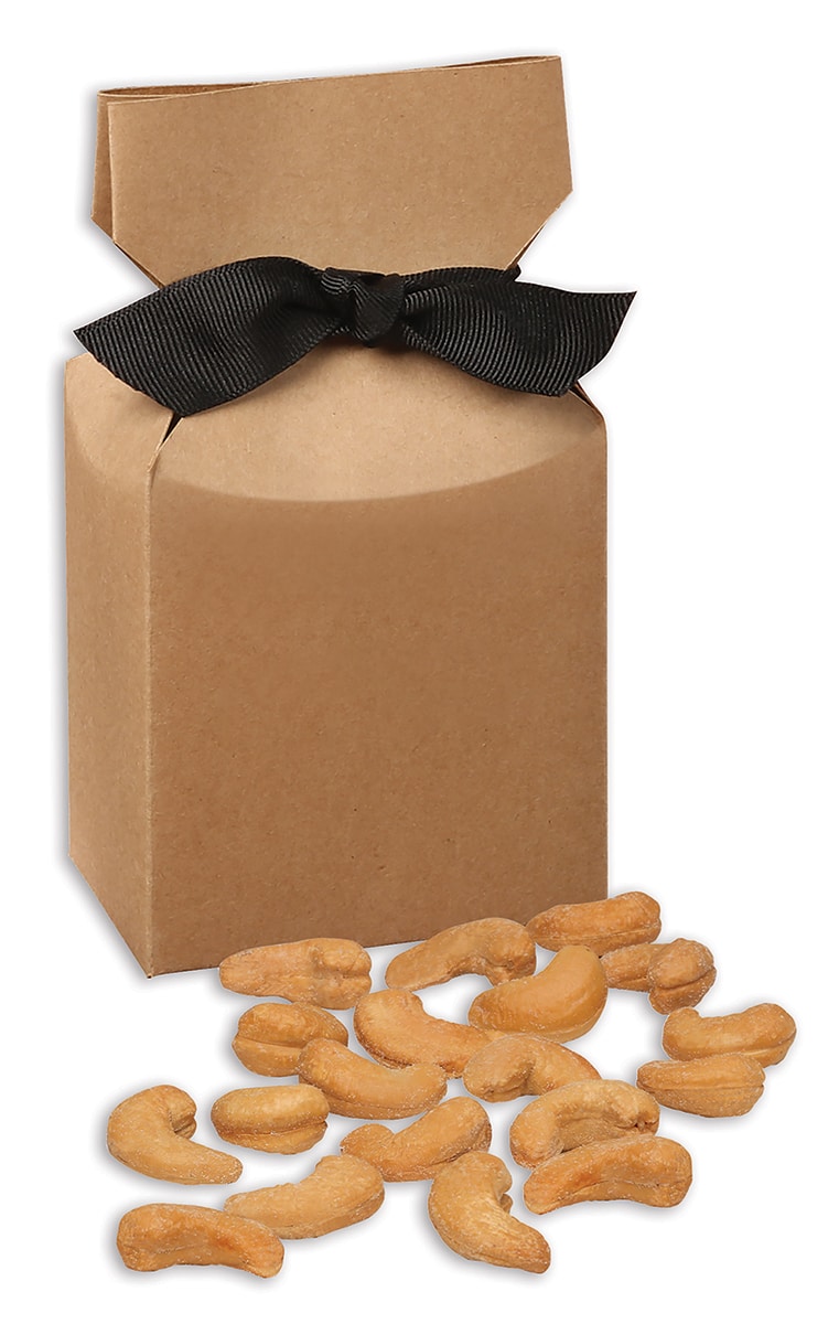 Custom Kraft Gift Box w/Extra Fancy Cashews - 1
