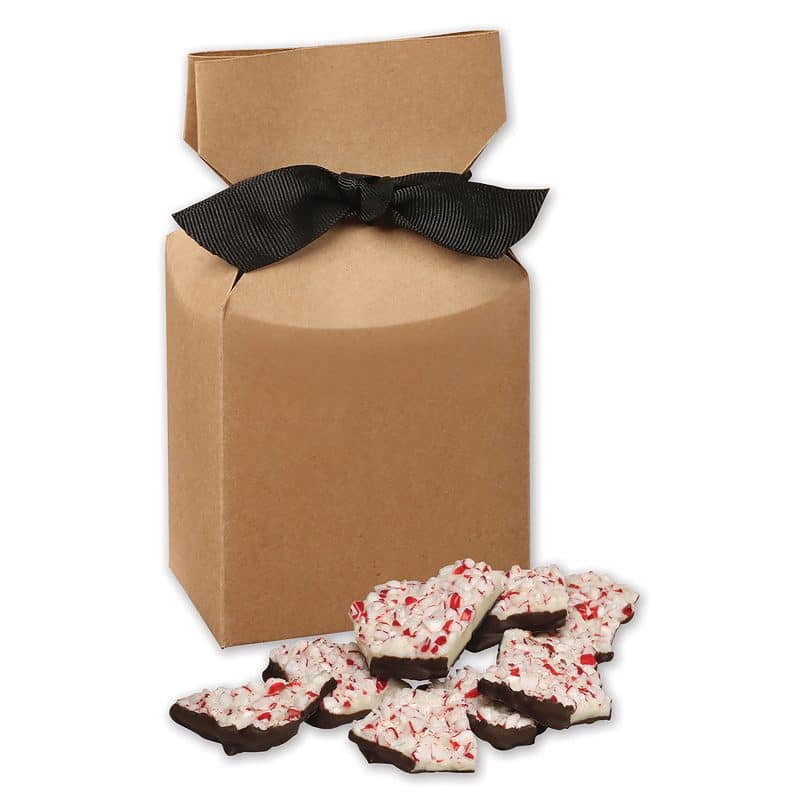 Custom Kraft Gift Box w/Peppermint Bark - 1