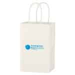 Custom Kraft Paper White Shopping Bag - 5-1/4" X 8-1/4"