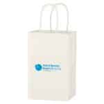 Custom Kraft Paper White Shopping Bag - 5-1/4" X 8-1/4" - 2