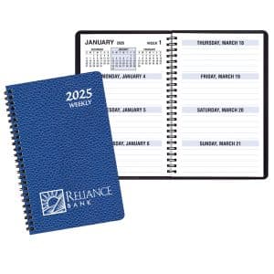 Custom Large Print Weekly Desk Planner w/ Cobblestone Cover