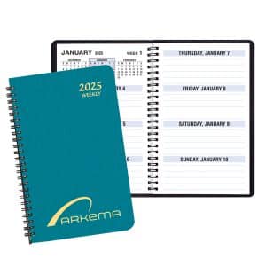 Custom Large Print Weekly Desk Planner w/ Shimmer Cover