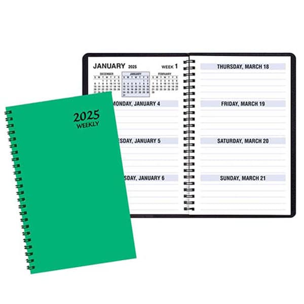 Custom Large Print Weekly Desk Planners w/ TechnoColor Cover - 1