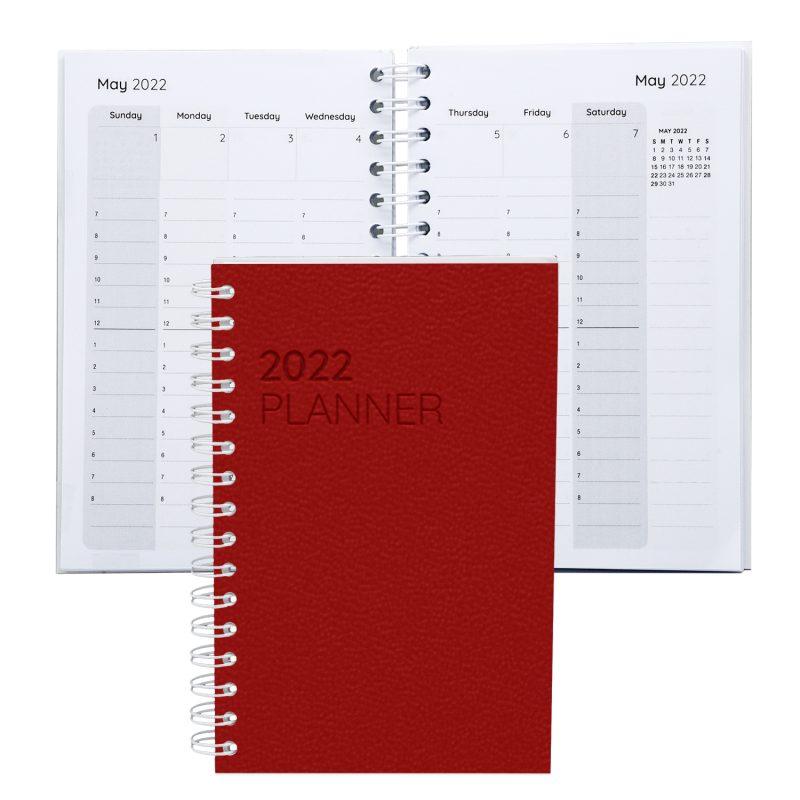 Custom Leather Spiral Weekly Planner 5.25" x 8.25" - 2